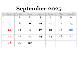 September 2025 Calendar | Free Printable PDF, XLS and PNG