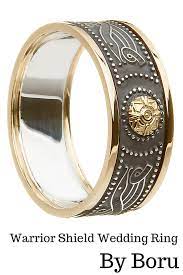 Celtic Warrior Shield Wedding Band Sterling Silver With 18k Bead And 10k Rail Edges 9 Mm Wide Available Wedding Rings Wedding Rings Online Celtic Wedding Rings