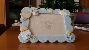 Cornice In Feltro Ideale Come Bomboniera X Battesimo Regalo Nascita Cornici Artigianato Con Le Lettere Bomboniera