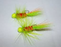 5pk 1 16 Oz Chartreuse Orange Wooly Bucktail Crappie Jigs Crappie Jigs Crappie Steelhead Fishing