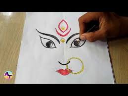 How To Easy Draw Durga Maa Durga Maa Ki Drawing Kese Banaye Youtube Durga Maa Drawings Easy Drawings