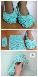 Easiest Ballet Flat House Slippers From Square Free Knitting Pattern Video Krose Jartiyer Dikis Patikler