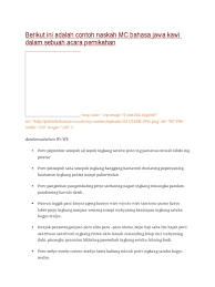 10 contoh pidato bahasa jawa singkat padat jelas terbaru 2020 mldr. Contoh Naskah Mc Pranatacara