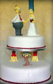 Simpsons Cartoon Wedding Cake Pasteleria Creativa Pasteles Tartas