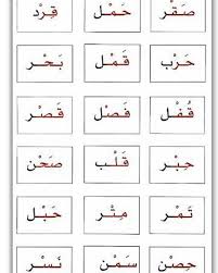 كلمات بها مقطع ساكن Arabic Alphabet For Kids Arabic Kids Islamic Kids Activities