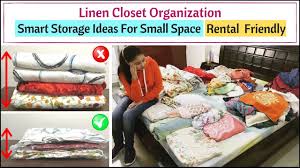 Redo your linen closet for just $10 with plastic baskets from the dollar store. Linen Closet Organization How To Create More Storage Bed Sheets And Blankets Storage Ideas Youtube