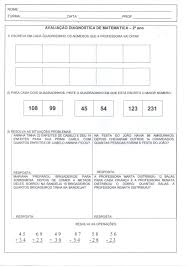 Avaliacao Diagnostica De Matematica 2 Ano Alfabetizacao Blog
