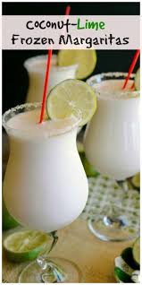 coconut lime frozen margaritas in 2020 alcoholic desserts frozen drink recipes coconut drinks pinterest