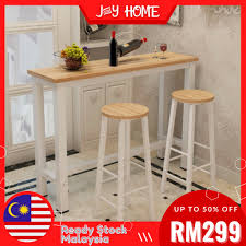 A two seater pub table set is great for a small home or apartment for a single person or a couple without children, while a pub table set that seats four is a better bet for larger spaces or a home with more family members. Bar Table Set 1 X Bar Table 2 X High Bar Stool Dining Table Meja Makan Shopee Malaysia