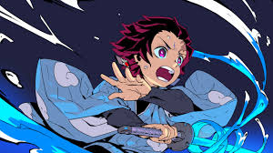 Anime ai sad anime anime demon kawaii anime anime guys dark purple aesthetic wallpaper aesthetic anime version purple walls. Demon Slayer Tanjirou Kamado With Purple Eyes Having Weapon With Black Background 4k 5k Hd Anime Wallpapers Hd Wallpapers Id 40112