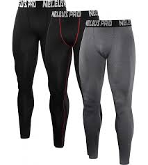 Mens 2 Pack Compression Tights Sport Running Leggings Pants 6019 3 Pack Black Black Red Stripe Grey Cg18kny254n Size Small