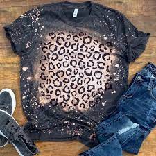 Leopard Print Bleached Shirt Etsy Bleach Shirt Diy Bleach Shirts Diy Tie Dye Shirts