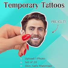 20pcs Custom Men Face Picture Tattoos, Groom Photo Sticker Temporary Tattoo  for Dad Man Husband Boyfriend Him, Dad Birthday Decorations Men, Groom ...