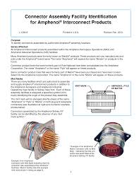 Headquarters is in united states. Connector Assembly Facility Identification For Amphenol