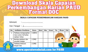 Contoh penilaian ceklis harian paud resep ku ini format blanko penilaian harian paudtk. Download Skala Capaian Perkembangan Harian Paud Format Doc Operator Sekolah