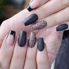 Matte black french manicure this is meagan kerr. Black Matte French Nails Novocom Top