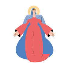 See more ideas about assumption of mary, catholic art, blessed virgin mary. Assumption Of Mary Virgin Cartoon On White Background Royalty Free Cliparts Vectors And Stock Illustration Image 172000285