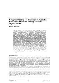 But this is not the basis of the case if the suspect is guilty of the charges. Pdf Polygraph Testing For Deception In Australia Effective Aid To Crime Investigation And Adjudication
