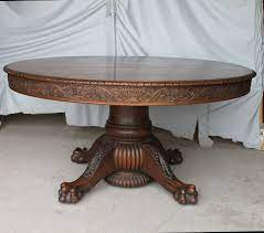It is not the new one, so the countertop cleaning and care is really important. Bargain John S Antiques Round Oak Dining Table Carved Claw Feet 9 Leaves Will Expand To 12 Feet 8 Inches Bargain John S Antiques