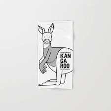Black And White Hand Towels Australia Kangaroo Bath And Hand Towel This Is Part Of A Wildlife Of Australia Series Which Also Wildlife Of Australia Australian Animal Nursery Australian Nursery
