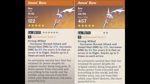 Amos Bow Weapon Appearance Base Vs Ascended In Genshin Impact Youtube