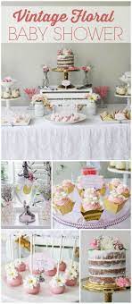 Baby Shower Vintage Floral Lace Baby Shower Catch My Party Baby Shower Vintage Lace Baby Shower Baby Shower Themes