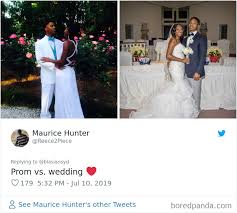 For a wedding shoot, one large photo printed on canvas plus digital images, engagement photos, and an album; 30 Times People Married Their Prom Dates And Shared The Before And After Pics Bored Panda