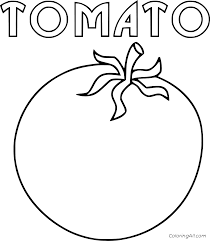 Tomato And Text Coloring Page Coloringall