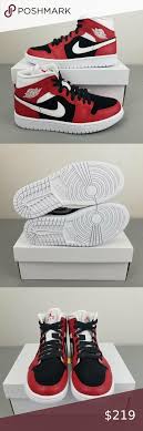 Nike Air Jordan 1 Mid Gym Red White Black Bq6472 6 In 2020 Air Jordans Jordan 1 Mid White And Black