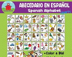 Alphabets)— · alfabeto m (uso muy frecuente) (plural: Alfabeto Espanol Etsy