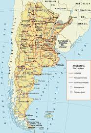 Con una superficie continental de 2,780,400 km², argentina está ubicada en el sur de américa del sur, compartiendo las fronteras terrestres con chile a través de los andes hacia el oeste; Mapa De Carreteras Y Rutas En Argentina