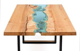 Wood Tables Embedded With Glass Rivers By Greg Klassen Wood Table Conference Table Furniture