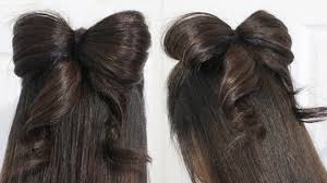 I am having trouble coming up with ideas hey guys, im homeschooled and i really like making bows. Hair Bow Tutorial Hairstyle Half Updo For Medium Long Hair Youtube