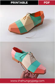 Diy Colorful Pointed Shoe 3d Papercrafts Paper Shoes Paper Crafts Make Your Own Shoes