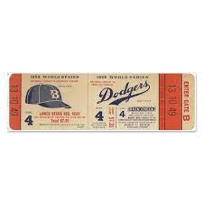 Brooklyn Dodgers 1955 World Series Ticket 72 Wall Decal In 2021 World Series Tickets Baseball Ticket Dodgers