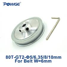 Us 9 99 Powge 1pcs 80 Teeth Gt2 Timing Pulley Bore 5mm 6 35mm 8mm 10mm For Width 6mm Gt2 Timing Belt 2gt Pulley 80teeth 80 Tooth 80t In Pulleys From
