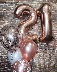 Things To Do On Your 21st Birthday Near Me Rose Gold 21st Balloons With Confetti 21st Party 21st Birthday Balloons 21st Party Decorations