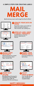 Infographic 6 Simple Steps On How To Do A Mail Merge For Labels The Infographic Is Shareable Printable Excel Shortcuts Computer Shortcuts Hacking Computer