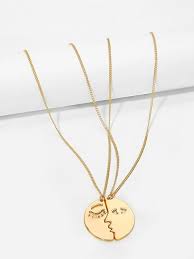 Cute couple ideas has picked out a lot of cute gift ideas for your couple! Face Design Pendant Couple Necklace 2pcs Shein Eur