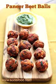 Kababs are a great party food as they are easy to make, offer a variety of recipes, and you can hold the skewer in your hand as you eat. Paneer Beet Balls Indian Inspired Soni S Food Recipe Food Indian Appetizers Starters Recipes