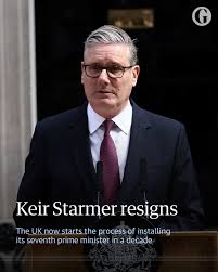 Less than two years after winning a landslide majority, the UK prime  minister, Keir Starmer, has announced his resignation. The announcement  came following weeks of turmoil for Starmer, who had been publicly