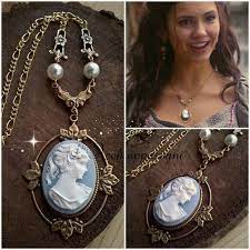 The Vampire Diaries Katherine Pierce Cameo Necklace In 2021 Vampire Diaries Jewelry Girly Jewelry Vampire Diaries Outfits