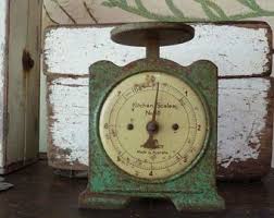 vintage scale, rustic kitchen decor