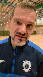 Usher's Wes Doyle gives his reaction to Herald Striker Dermot Clarke  following his sides win over Sheriff YC in Friday's Junior Cup clash.  (video copyright of eamon scott & herald striker) Usher