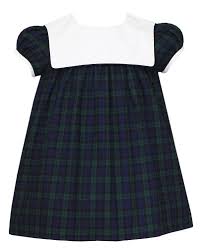 Petit Bebe Baby Toddler Girls Blackwatch Plaid Dress