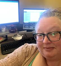 Happy #NationalSelfieday! Tracey Marx, Associate Dean of Adult and Online  Studies at Marian University of Wisconsin says, "Just a Friday morning  working in my #homeoffice. Been doing some #antiquing this summer and