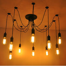 10 Arms Industrial Ceiling Spider Lamp Retro E27 Edison Bulb Hanging Chandelier Lights Diy Adjustable Modern Chic Pendant Lighting Light Bulb Is Not Included Walmart Com Walmart Com