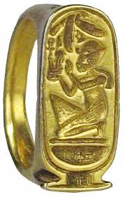 22kt Solid Gold Ring With The Image Of A Kneeling Amun The Egyptian Sky God Who Came To B Ancient Egyptian Jewelry Ancient Egyptian Ancient Egyptian Artifacts