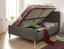 Novogratz kelly bed with storage, king, dark gray linen. Ashville Grey King Size Ottoman Bed Frame