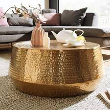 Affiliate Finebuy Couchtisch Maresh 74x32x74 Cm Aluminium Beistelltisch Gold Orientalisch Rund Flacher Hammerschlag Salontafel Woonkamertafels Koffietafel